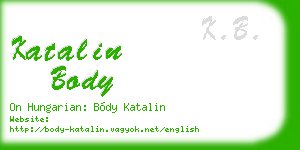 katalin body business card