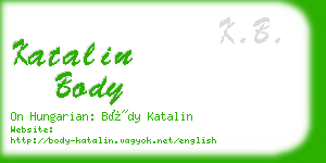 katalin body business card